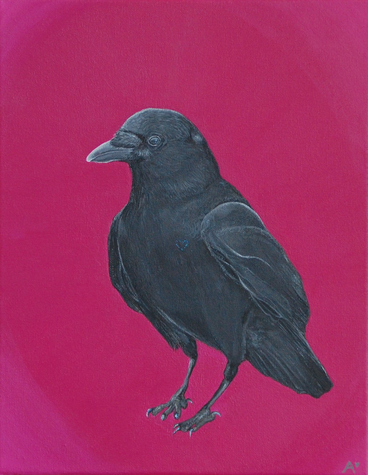 Crow of Wisdom - Original Crow art by Local Arizona Artist Amy Baffa - Acrylic on Canvas