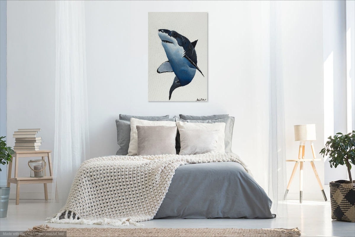 Shark Underwater Original Art by Amy Baffa
