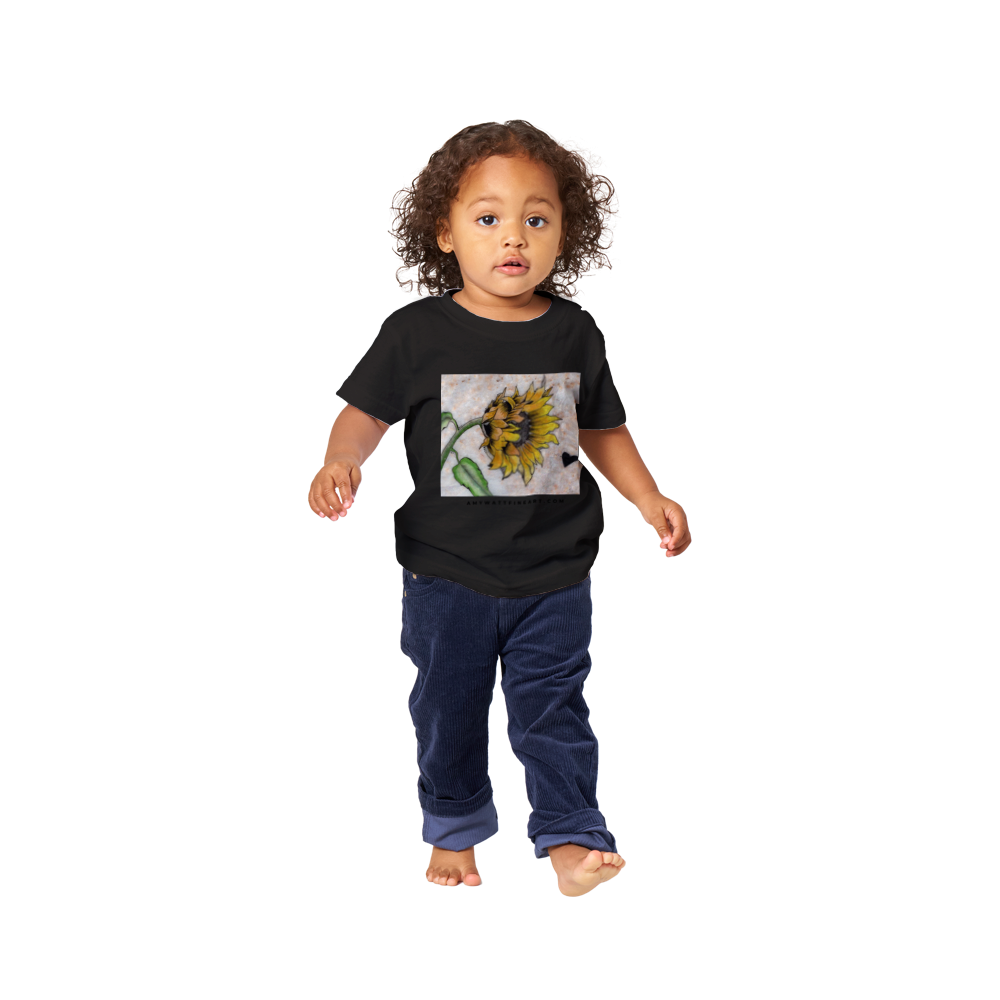 Adorable Sunflower on stone Classic Baby Crewneck T-shirt