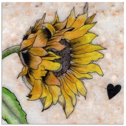 Sunflower on Stone - Aluminum Print