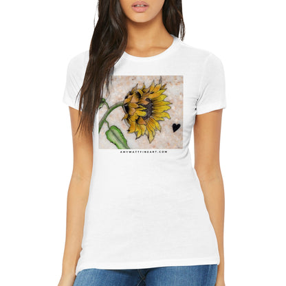 Sunflower on Stone - Premium Womens Crewneck T-shirt
