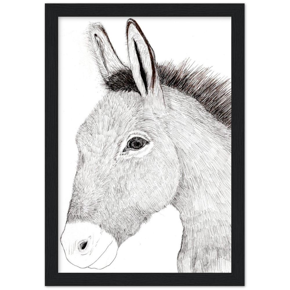 Arizona Burro - Classic Matte Paper Wooden Framed Poster Print