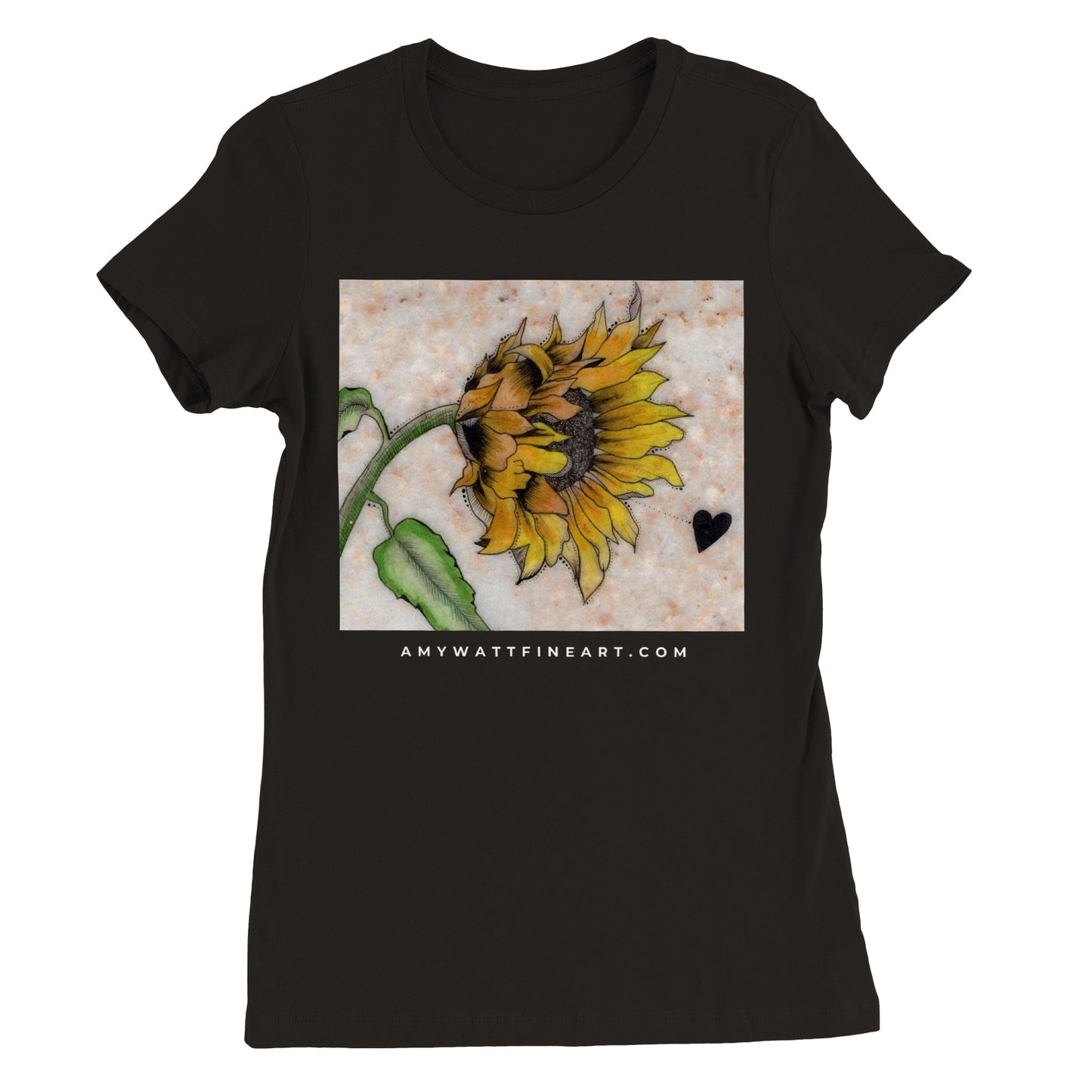 Sunflower on Stone - Premium Womens Crewneck T-shirt