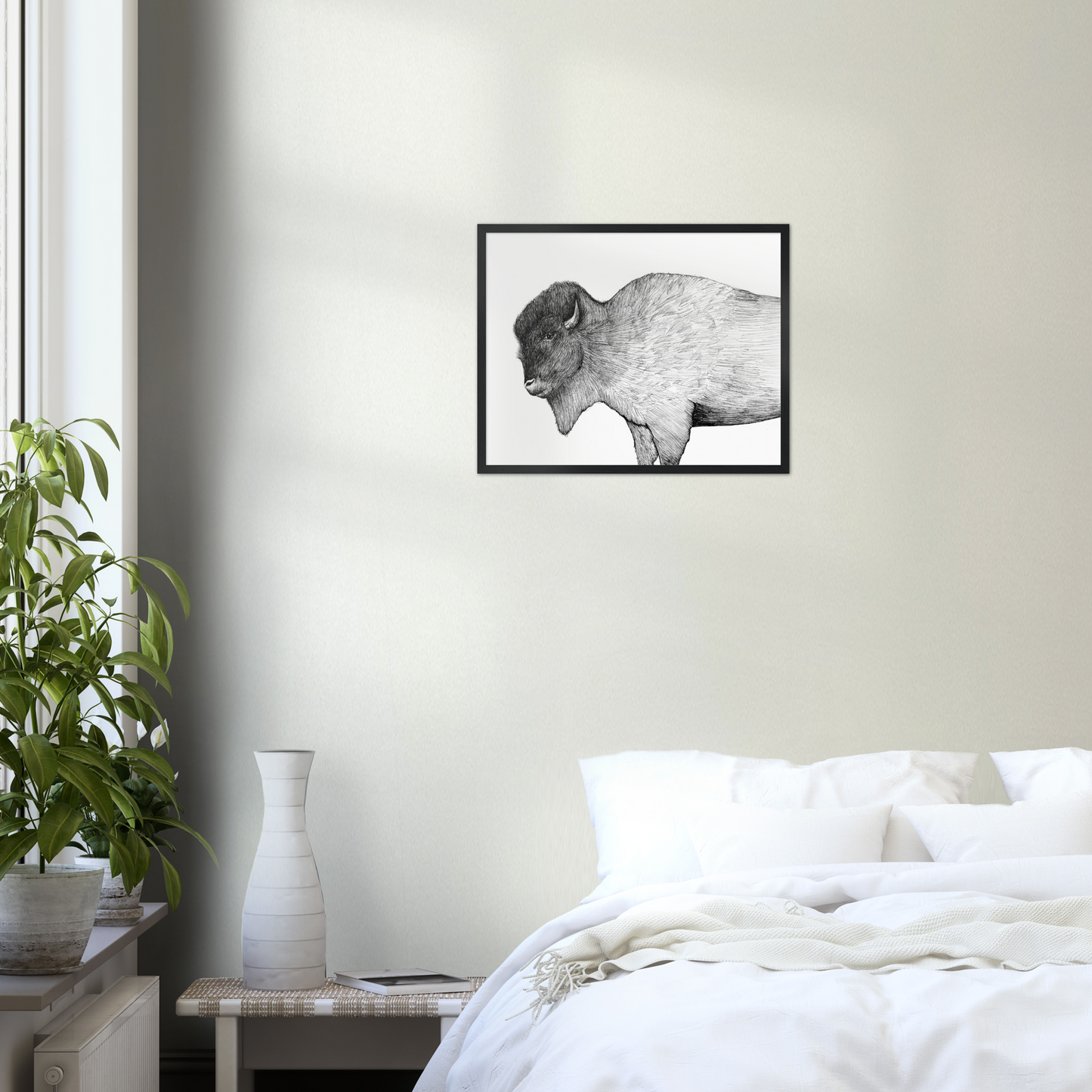 Native Arizona Buffalo - Classic Matte Paper Wooden Framed Poster