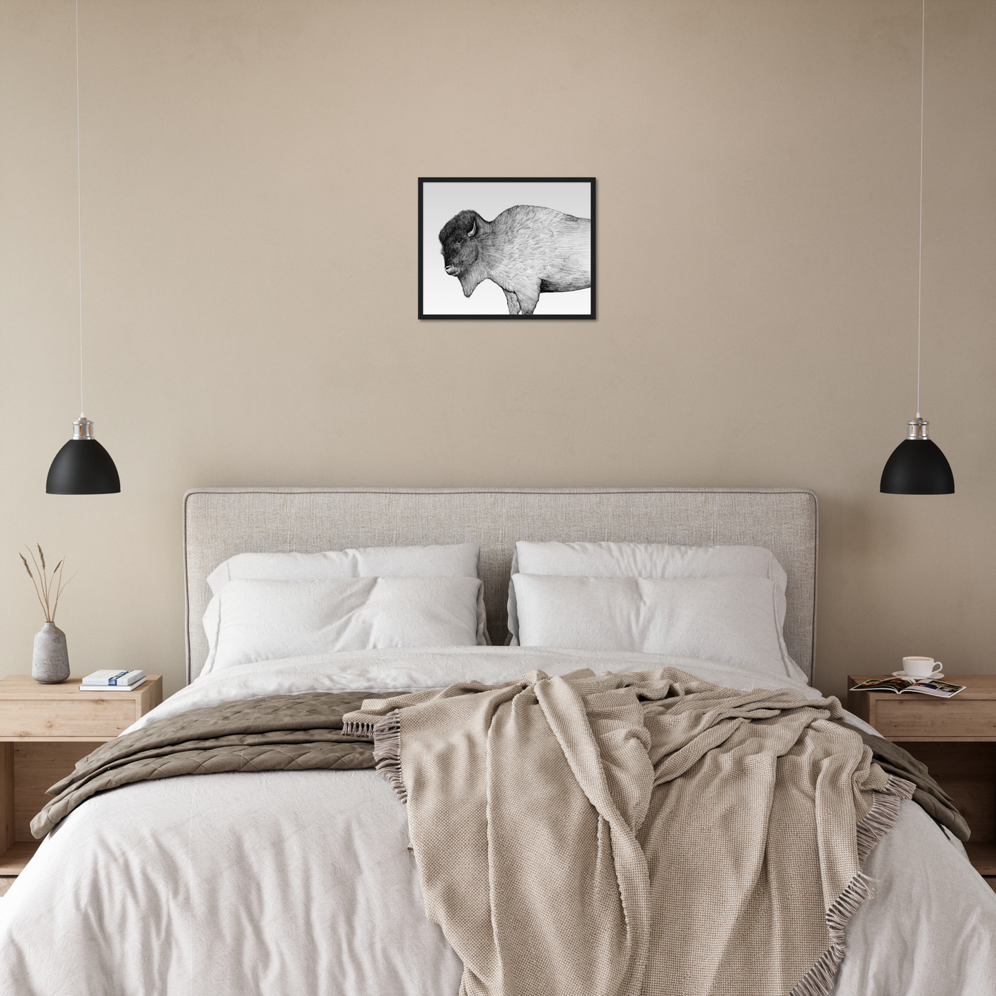 Native Arizona Buffalo - Classic Matte Paper Wooden Framed Poster