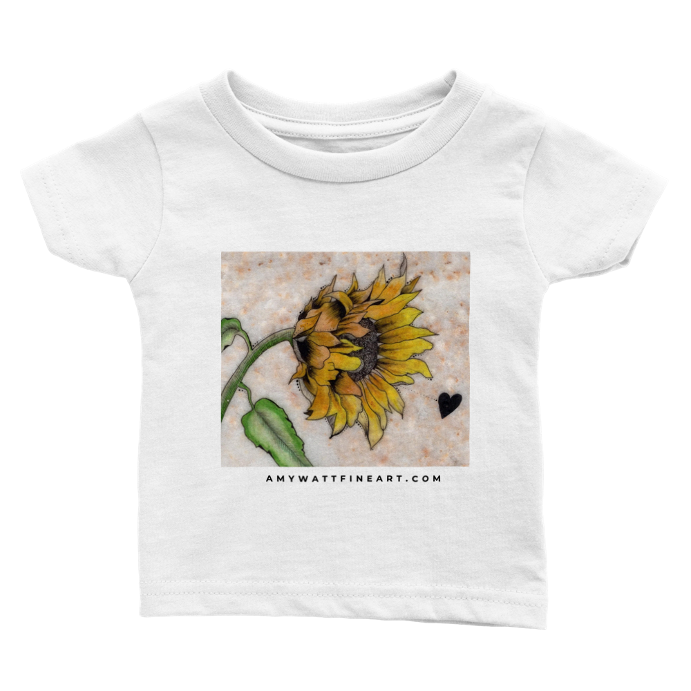 Adorable Sunflower on stone Classic Baby Crewneck T-shirt
