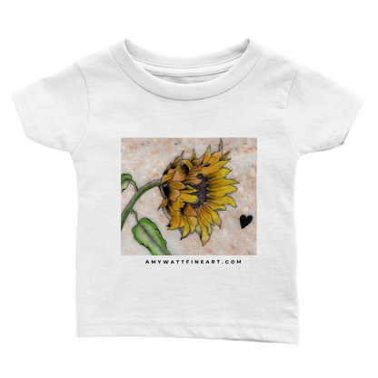 Adorable Sunflower on stone Classic Baby Crewneck T-shirt
