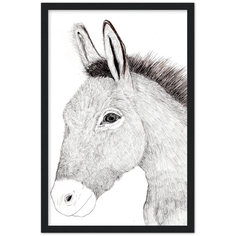 Arizona Burro - Classic Matte Paper Wooden Framed Poster Print