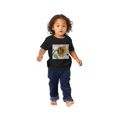 Adorable Sunflower on stone Classic Baby Crewneck T-shirt