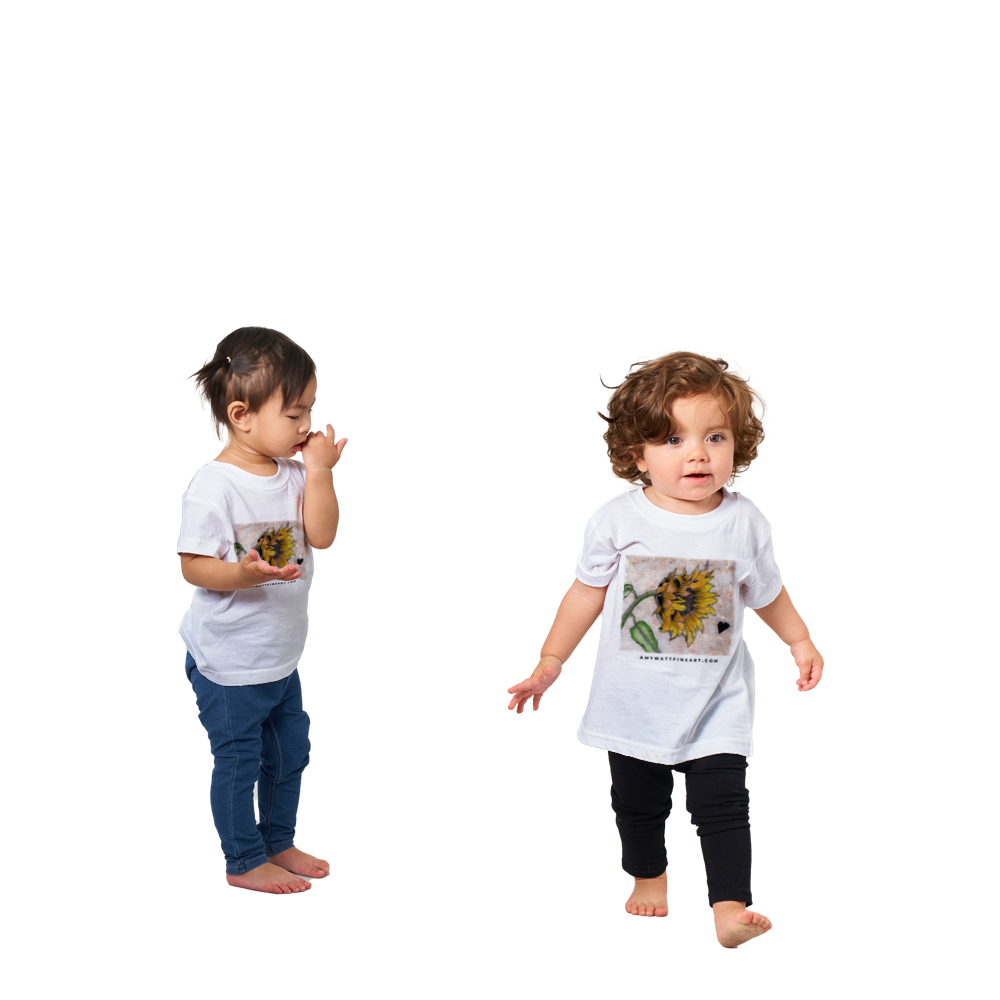 Adorable Sunflower on stone Classic Baby Crewneck T-shirt