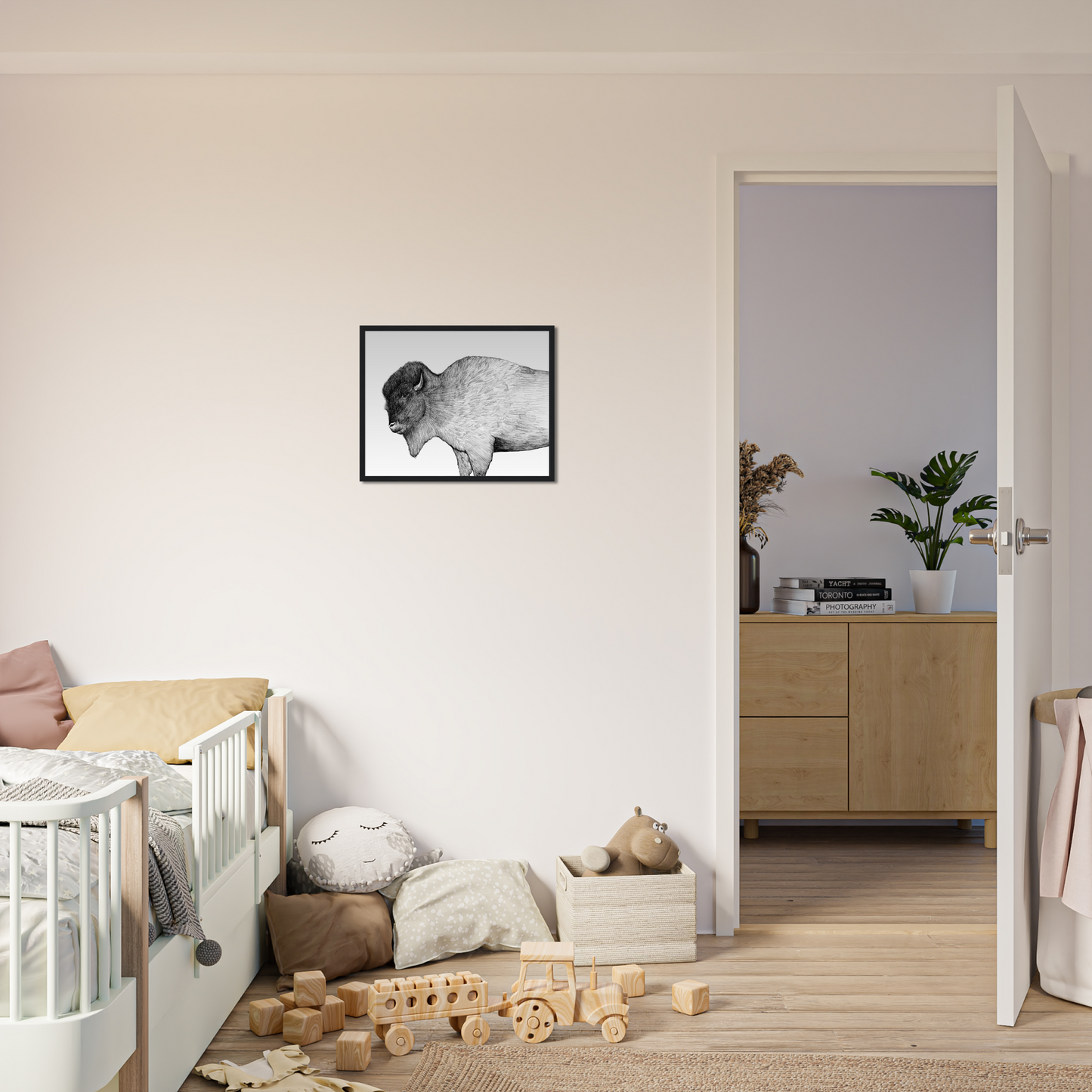 Native Arizona Buffalo - Classic Matte Paper Wooden Framed Poster